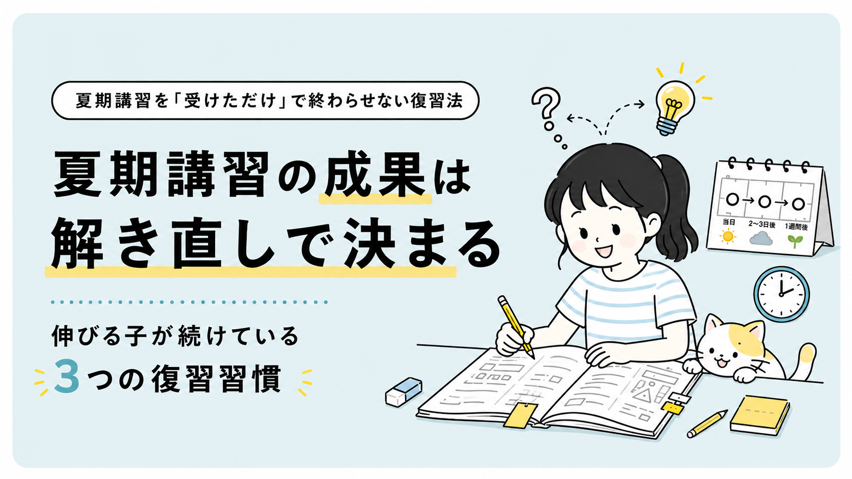 夏期講習の成果は 解き直しで決まる