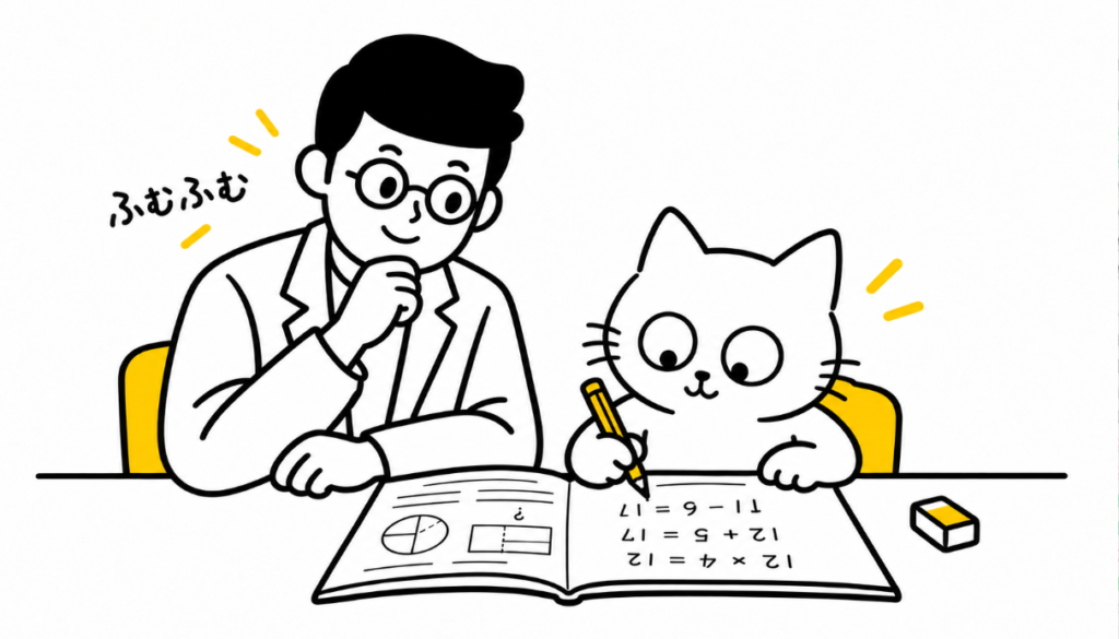 の指導経験では、2〜3回ほど授業を重ねると、つまずいている部分がおおむね見えてきます